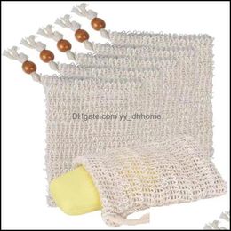 Bath Brushes Sponges Scrubbers Bathroom Accessories Home Garden Soap Bag For Shower Scraps Save Soaps Mesh Pouch Mas Natural Fibre Foam N