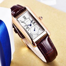 Rebirth Brand Watch Women Elegant Retro Watches Fashion Ladies Quartz Clock Casual Leather Womens Wristwatches