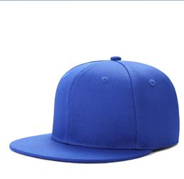 Flat Visor Cap Classic Snapback Hat Blank Adjustable Brim High Top End Trendy Colour Style Plain Tone Baseball Cap For Kids Adults Solid