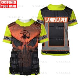 Custom Name Customised Landscaper Gardening 3D Printed High Quality T-shirt Summer Round Neck Men Female Casual Top-1 220619