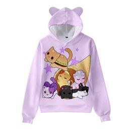 Felpe con cappuccio da uomo Felpe con cappuccio Aphmau Merch Kids Felpa con cappuccio da uomo / donna Harajuku Streetwear Hip Hop Kawaii Cat Ear Pullover Giacca con cappuccio