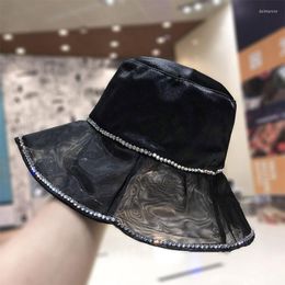 Wide Brim Hats Breathable Hat Women Boonie Outdoor Sun Protection Beaching Diamond Studded Camping For Travelling Delm22