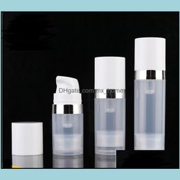 Empty 5Ml 10Ml 15Ml Airless Bottles Clear Vacuum Pump Lotion Bottle With Sier Line Cosmetic Packaging Sn1306 Drop Delivery 2021 Packing Of