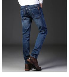 Men's Jeans Business Casual Classic Elastic Men Plus Size Full Length Straight Denim Flap Pocket Zipper JeansMen's Men'sMen's