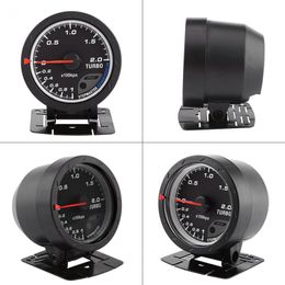 Universal Car Boost Gauge 60mm LED Turbo Boost Metre Black Shell For Auto Racing 0-200 Kpa Car-Styling
