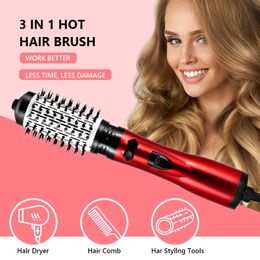 Multifunction Hot Hair Comb Hair Dryer and Volumizer Rotating Roller Brush Salon Hot Air Brush Styler Straightener Curler Comb