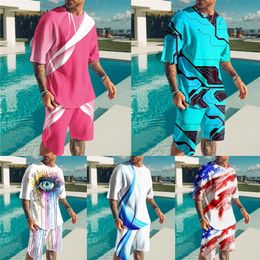 Summer Harajuku Mens Sports Suit Set Casual Sports Set Men Women Matching Short Sets Graffiti Print Oversized Clothing Outfits 220526