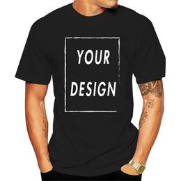 Customised Print Tshirt Men Women Casual Harajuku Tee Tops DIY Your Like P o or T shirt Custom Black White 220614