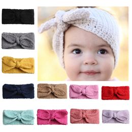 Cute Knitting Wool Rabbit ears Headband Children Baby Girls Soft Elastic Crochet Hairband for Autumn Winter Hair Accessories Gift for Kids