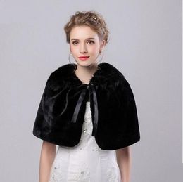 Elegant Bridal Wrap Cloak Coat Jackets Boleros Shrugs Regular Faux Fur Stole Capes For Wedding Party Free Shipping