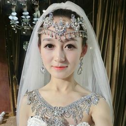 Fashion Wedding Ceremony outfit Beaded Crystal Pearl Crown Head Bridal Wedding Hair Accessories head pieces Tiaras New