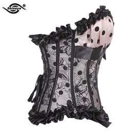 Wholesale-Shineye Sexy Shaper Corset Latex Waist Training Corsets Shapewear Bustier Gothic Steampunk Corselet Cincher Lingerie Plus Size