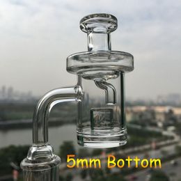 5mm Thick Bottom Quartz Core Reactor Banger With Glass Crank Carb Caps 10mm 14mm 18mm Quartz Thermal Banger Nails For Bongs Water Pipes