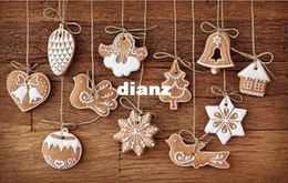 New 11 pcs/lot Hanging Ornament Snowflakes Decor Polymer Clay Drop Pendants Christmas Tree Baubles Decoration Enfeites Ornaments Set