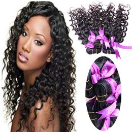 50% OFF Brazilian Virgin Hair Weaving Hair Bundles 6A Virgin Brazilian Water wave 3 bundles 100% real human hair weaves DHL free shipping