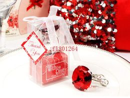 Fedex DHL Free Shipping Wholesale Ring Diamond Keychain White Key Chain Wedding Favours and gifts,100pcs/lot