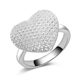 Free Shipping New 925 Sterling Silver fashion Jewellery Classic heart ring hot sell girl gift 1491