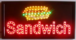 Super Bright LED Neon Light Animated LED SANDWICHES Billboard flashing in semi-outdoor size 48cm*25cm