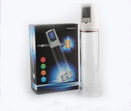 Electronic LCD Penis Pump USB Rechargeable Male Vacuum Penis Extender Pump Suction Penis Enlargement Sex Products for Male by DHL