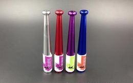 Boutique creative metal pipe baseball bat shape, wholesale glass bong, glass hookah accessories, color random delivery, free shipping, large