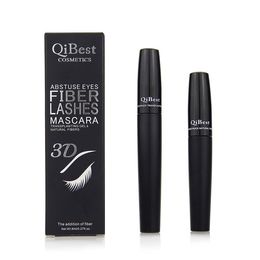 QiBest 3D Fibre Lashes Mascara Cosmetics Mascara Black Double Mascara Set Makeup Lash Eyelash Waterproof New Mascara 2pcs=1set