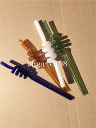 Recycler S shape Smoking water glass pipe glass pipette Glass Oil Burners Pipes Colorful Balancer Water Pipe