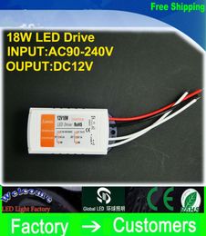 High quality 12V 1.5A 18W 100-240v Lighting Transformers high quality safe Driver for LED Strip RGB ceiling Light bulb Driver Power Supply