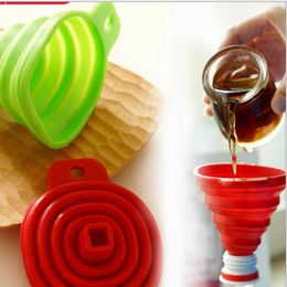 DHL Free shipping Kitchen Tools,Portable Silicone Collapsible Folding Funnel