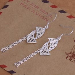 Fashion (Jewelry Manufacturer) 40 pcs a lot Sails with tassel earrings 925 sterling silver jewelry factory price Fashion Shine Earrings