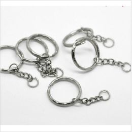 100pcs Hot Sell! Antique Silver Band Chain key Ring DIY Accessories Material Accessories 25mm