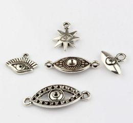 Hot ! 150PCS Fashion Antique Silver Zinc Alloy mixed Turkey Eyes Charms Pendants DIY Jewelry