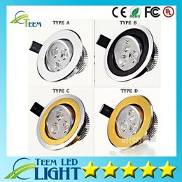 High power Led Recessed lamp 3x3W 9W Led Bulb 85-265V LED lighting downlight spot light with driver free shioping
