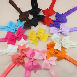 14pcs/lot hot sale Baby Girl Kid Headband Bow Ribbon Elastic Flower Hairband