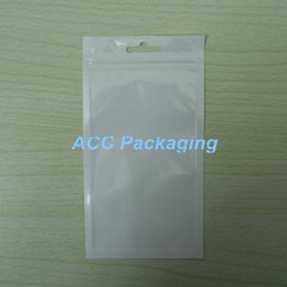 8.5x16cm (3.3"*6.3") White / Clear Self Seal Resealable Zipper Plastic Retail Packaging Packed Bag Retail Package With Hang Hole