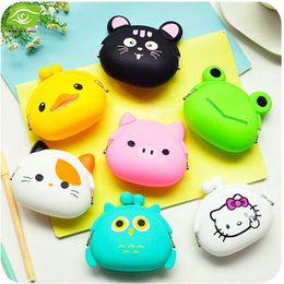 Candy Colors Mini de silicona Carteras Monederos Animal de dibujos animados Mini Monedero de silicona Monedero Niño Mini Cambio de monedero,