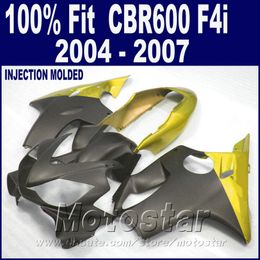 Yellow Injection molding for HONDA CBR 600 F4i fairings 2004 2005 2006 2007 fairing kits plastic 04 05 06 07 cbr600 f4i AGSE