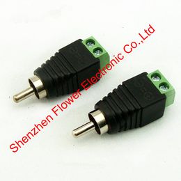 RCA Male plug, RCA Male connector RCA plug to 2pin connector RCA plug to screw terminal for CCTV