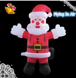 Christmas Santa Inflatable Cartoon Figure Santa Balloon 2m/3m Red Air Blow Up Bearded Old Grandpa For Outdoor Entrance Decoration