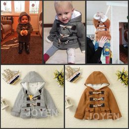 Nya Baby Boys Jacka Vinter Kläder 2 Färg Ytterkläder Coat Bomull Tjocka Barnkläder Barnkläder Med Hooded