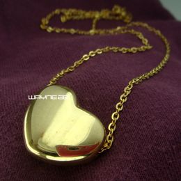 women fashion yellow gold gift for lover stainless steel heart necklace N256