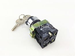 Free Shipping 10pcs/Lot XB2 BG33 XB2-BG33 3 Position 2 NO Normally Open 2N/O Key Operated Selector Switch Locked Maintained