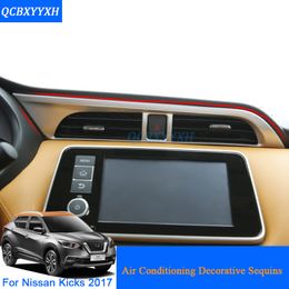 QCBXYYXH Car Styling Air Conditional Decorative Sequin For Nissan Kicks 2017 Internal Decorations Stickers Auto Interior Frame