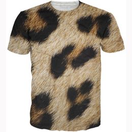 FG1509 Women/men fashion leopard fur t shirts summer casual crewneck tees animal leopard print design 3d t shirt hip hop tops tshirts