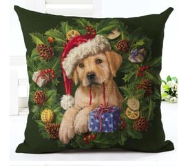 45*45cm Christmas Xmas Pillow Case Cover Reindeer Elk Throw Sofa Nap Cushion Covers Santa Claus Home Decor