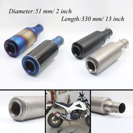 38-51mm Motorcycle Exhaust Muffler Pipe Vent Pipe For CB400 YZF R1 R6 Z750 Z800 GSXR TMAX530