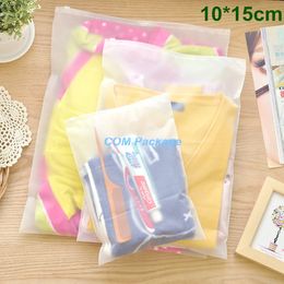10x15cm (3.9x5.9") Matte Clear Plastic Storage Bag Zipper Seal Travel Bags Zipper Lock Slide Seal Packing Pouch For Cosmetic Clothing