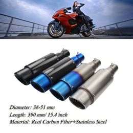 38-51 mm Carbon fiber Cover Oblique Tail Refit Exhaust Muffler With fit for Motorcycles ATV Universal