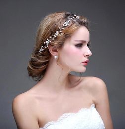 2016 vintage cristales claros perlas bridales tiaras nupcial corona accesorios de boda decoración del cabello CPA475
