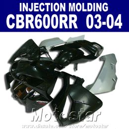 7Gifts ABS plastic black for HONDA CBR 600RR fairing 2003 2004 Injection Molding 03 04 cbr600rr custom fairing zQK8