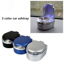 Wholesale ashtrays 3 Colour portable ashtray car ashtrays lights LED light automatic car home Trash ashtray atp239